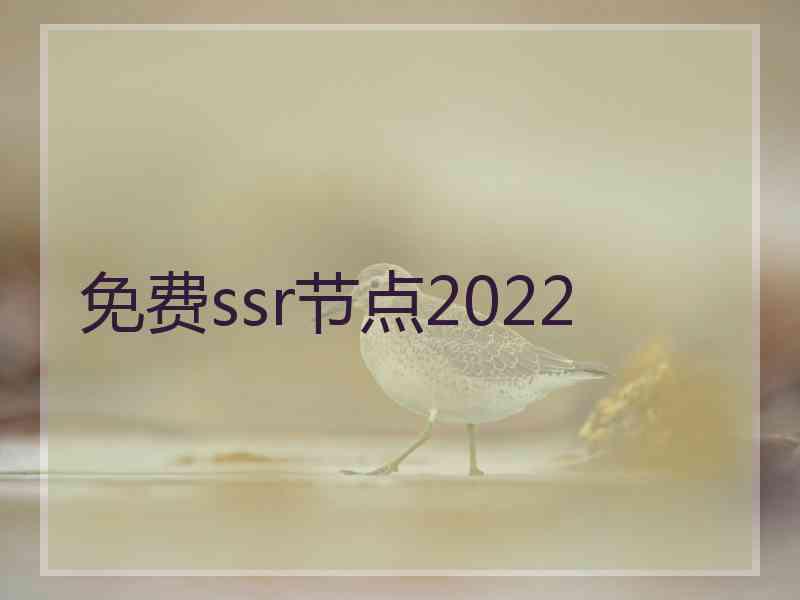 免费ssr节点2022